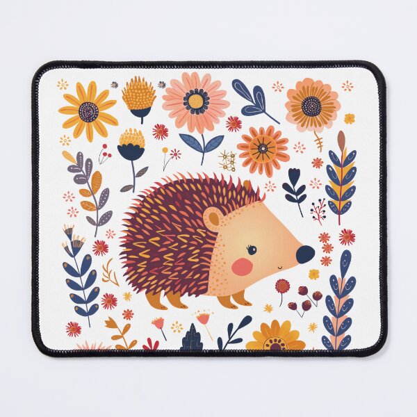 Item preview, Scandinavian Folk Art, Floral Hedgehog  designed and sold by xiao xuans.