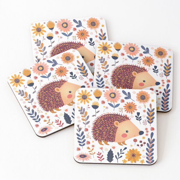 Item preview, Scandinavian Folk Art, Floral Hedgehog  designed and sold by xiao xuans.