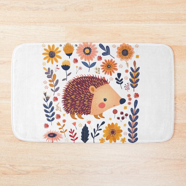 Item preview, Scandinavian Folk Art, Floral Hedgehog  designed and sold by xiao xuans.