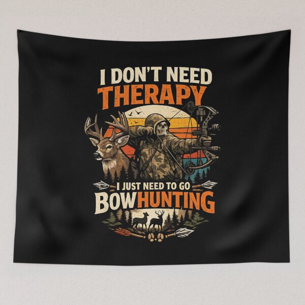 Item preview, I Don't Need Therapy I Just Need Bowhunting – Vintage Archery Hunter designed and sold by SidTastic .