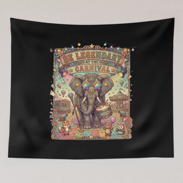 Item preview, Inspirational Elephant Carnival Legend Retro Festival Animal Gift designed and sold by Im-Ara.
