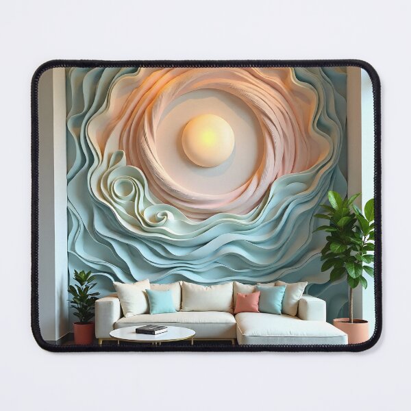 Item preview, Luxury Pastel Sculpted Wall Art | Elevated Living Room Design designed and sold by Creative-RE.