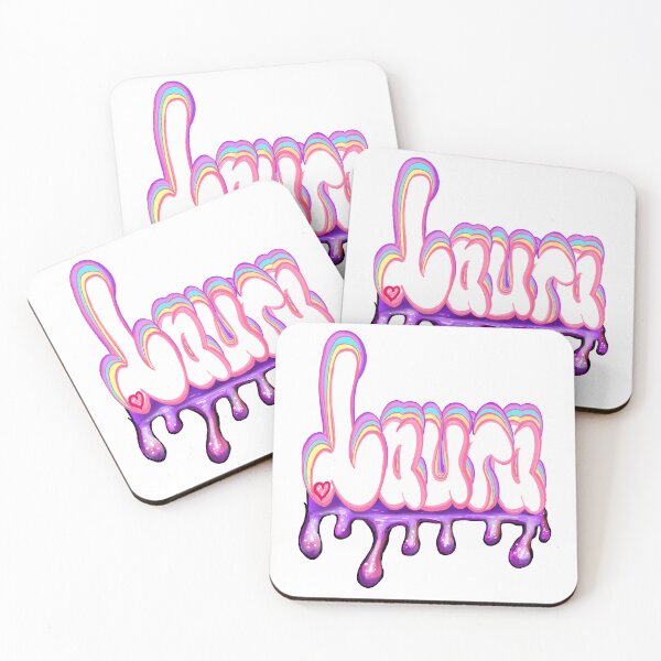 Item preview, Laura Name Personalized Custom Gifts for girls and women in pastel colors with drips designed and sold by Artonmytee.