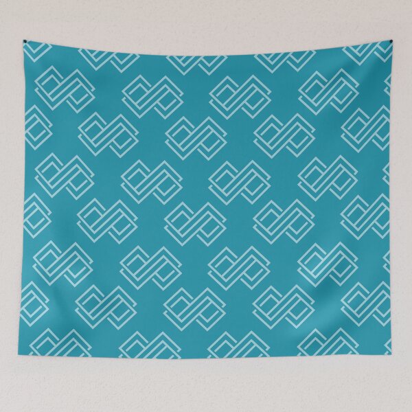 Item preview, Teal Geometric Labyrinth Pattern | Art Deco Tonal Seamless  designed and sold by Dino-Lune.