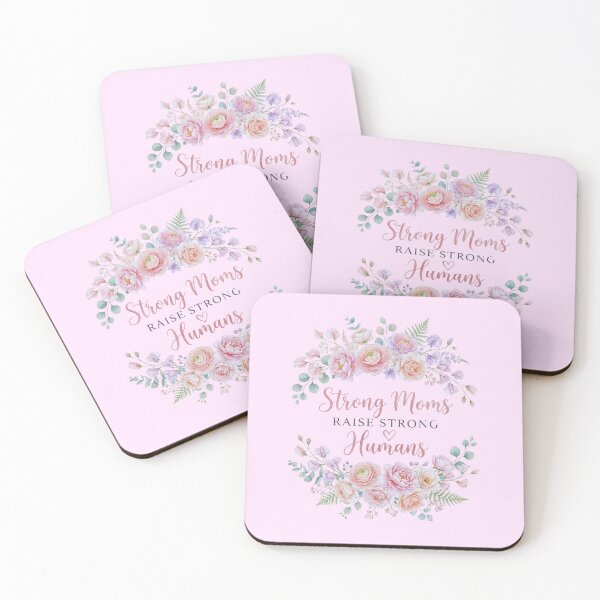 Item preview, Strong Moms Raise Strong Humans Funny Retro Daisy Bouquet Motherhood Quote Gift designed and sold by Im-Ara.