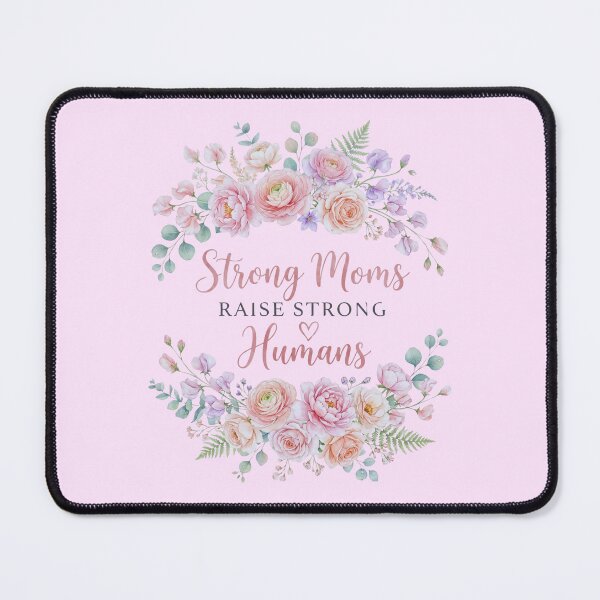 Item preview, Strong Moms Raise Strong Humans Funny Retro Daisy Bouquet Motherhood Quote Gift designed and sold by Im-Ara.