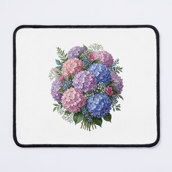 Item preview, Pink Blue blooming hydrangea and garden flowers designed and sold by SOUFIANE1991.
