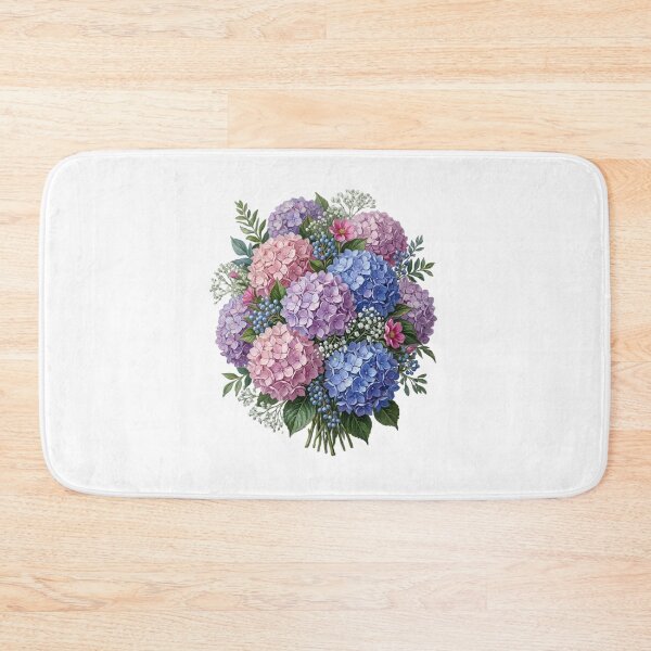 Item preview,  Pink Blue blooming hydrangea and garden flowers  designed and sold by SOUFIANE1991.