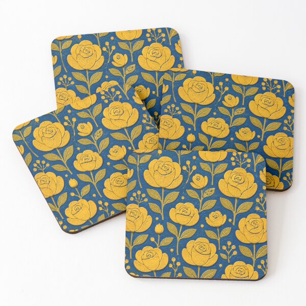 Item preview, Rosa Sulfurea on Blue Background designed and sold by scicilysimonee.