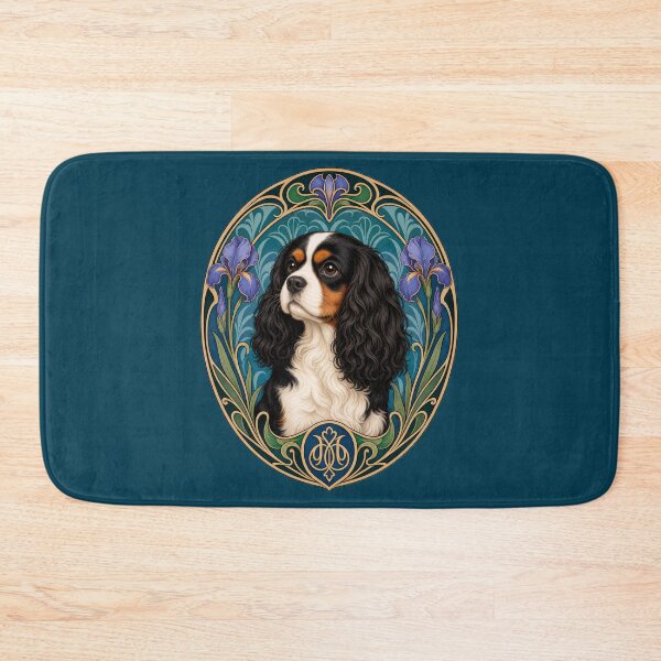 Item preview, TriColor Cavalier King Charles Spaniel Art Nouveau designed and sold by AntiqueImages.