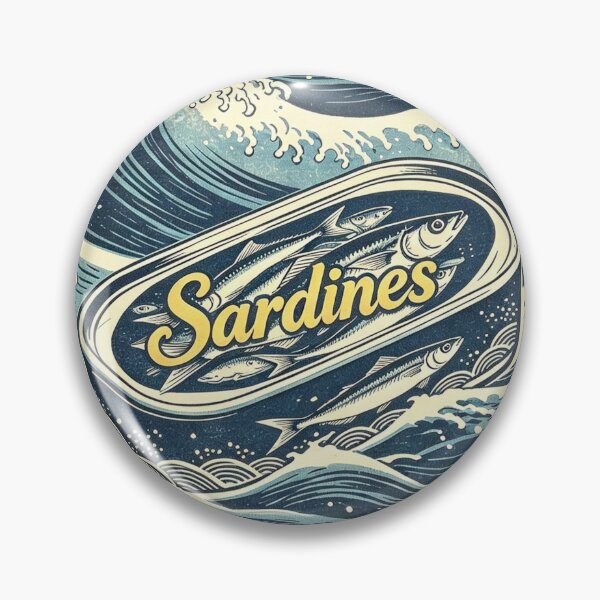 Item preview, Tiny Sardine Tin Waves designed and sold by synthoso.