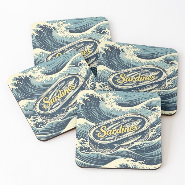 Item preview, Tiny Sardine Tin Waves designed and sold by synthoso.