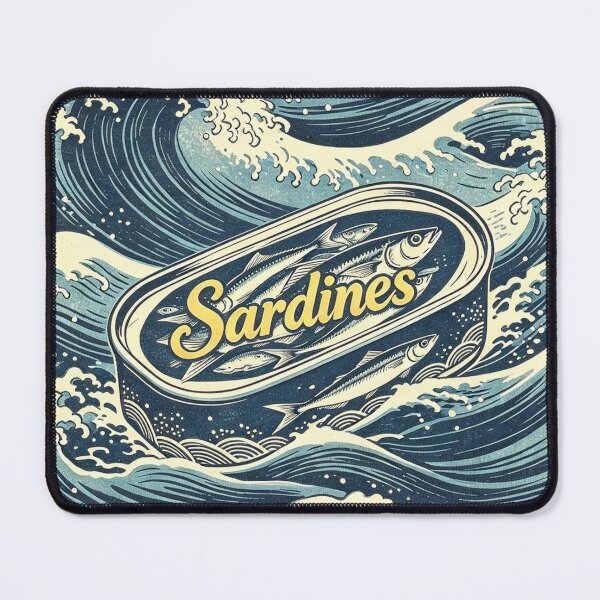 Item preview, Tiny Sardine Tin Waves designed and sold by synthoso.