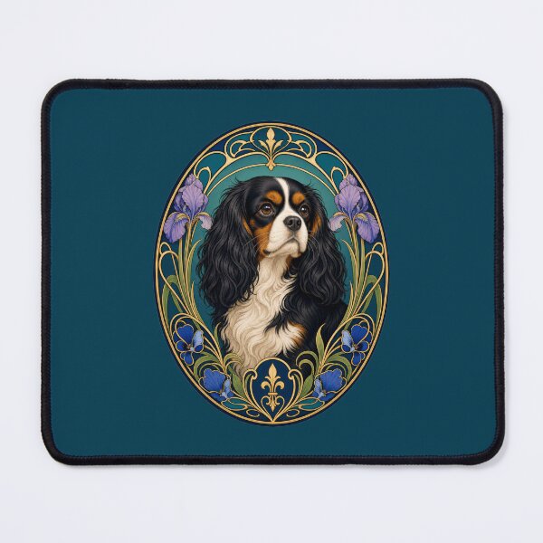 Item preview, Tricolor Cavalier King Charles Spaniel Art Nouveau designed and sold by AntiqueImages.