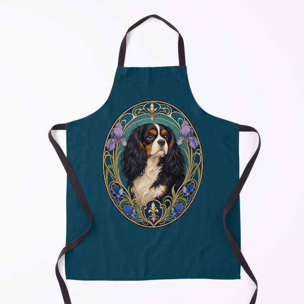 Item preview, Tricolor Cavalier King Charles Spaniel Art Nouveau designed and sold by AntiqueImages.