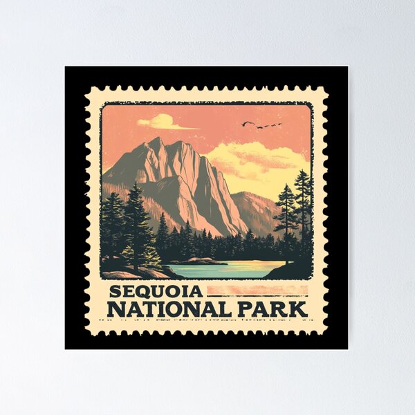 Item preview, Sequoia Vintage Postage Stamp - Granite Peaks designed and sold by tiigerdad.