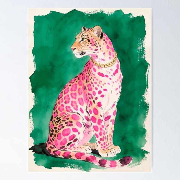 Item preview, Leopard with vibrant pink spots designed and sold by paulrommer.