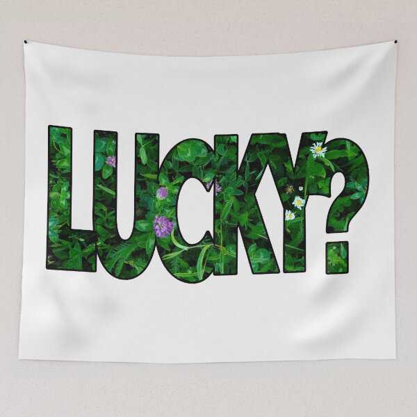 Item preview, LUCKY Clover Grass Texture Typography Design designed and sold by nvrprooo.