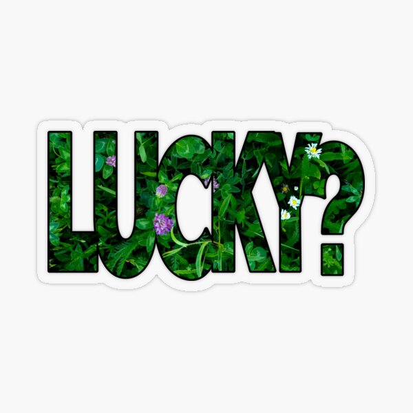 Artikelvorschau, LUCKY Kleegras-Textur-Typografie-Design entworfen und verkauft von nvrprooo.
