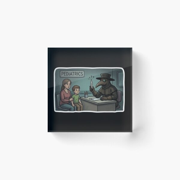 Item preview, Funny Plague Doctor Pediatrician Hospital Medical Humor Sticker designed and sold by DarkOriginArts.