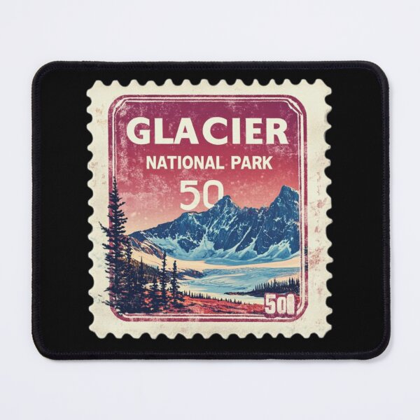 Item preview, Glacier Vintage Postage Stamp - Snow-Capped Peaks designed and sold by tiigerdad.