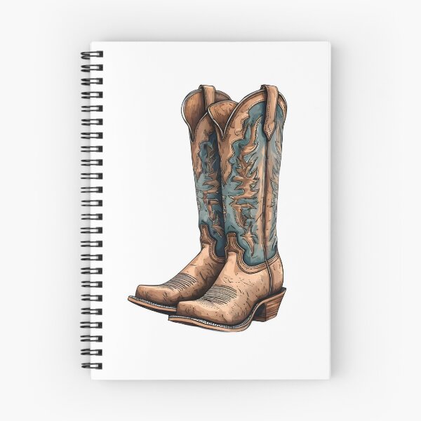 Item preview, Tan & Teal Cowboy Boots Art Print | Yee-Haw! Sweet Chaos Cowboy Boot Collection designed and sold by Sweetchaos73.