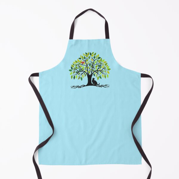 Item preview, TREE OF LIFE, GREEN SUMMER LEAVES, CAT & RED BIRD, BOHO NATURE ART designed and sold by classic car craze.
