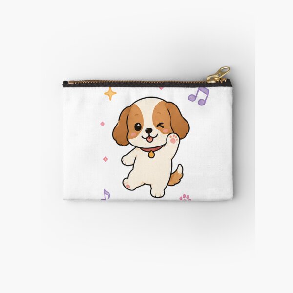 Item preview, Cute Cavalier King Charles Puppy Kawaii Waving Dog Art designed and sold by Seculinator.