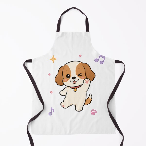 Item preview, Cute Cavalier King Charles Puppy Kawaii Waving Dog Art designed and sold by Seculinator.