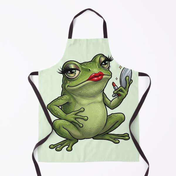 Item preview, Sassy Glamour Frog with Lipstick and Mirror | Funny Diva Frog Art | Cute Frog Makeup Illustration | Funny Frog Lover Print designed and sold by NeonKawaiiCo.