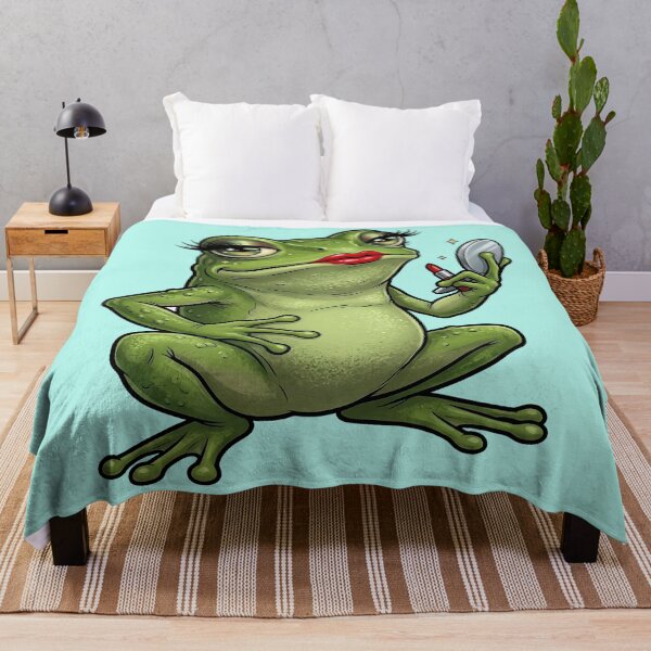Item preview, Sassy Glamour Frog with Lipstick and Mirror | Funny Diva Frog Art | Cute Frog Makeup Illustration | Funny Frog Lover Print designed and sold by NeonKawaiiCo.