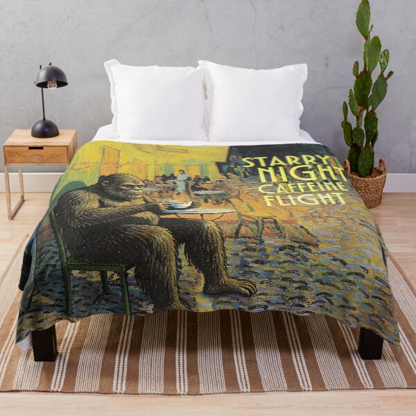 Item preview, Starry Night Caffeine Flight Vintage Bigfoot Art Parody designed and sold by ARTIZIT.