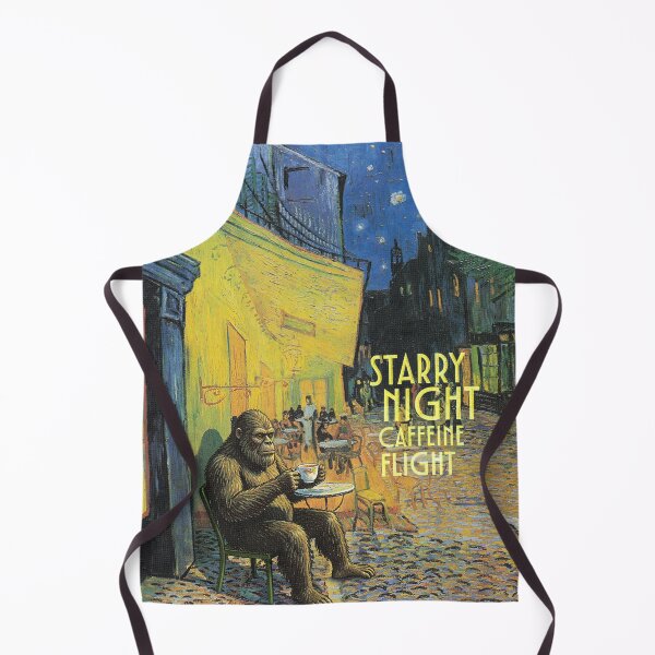 Item preview, Starry Night Caffeine Flight Vintage Bigfoot Art Parody designed and sold by ARTIZIT.