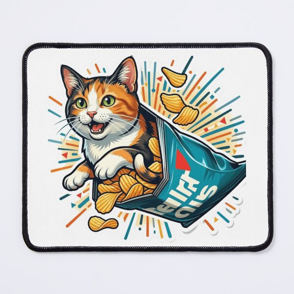 Item preview, Funny Cat Chips Snack Lover Sticker | Cute Calico Cat Meme Retro Aesthetic Gift designed and sold by Trendesigne.