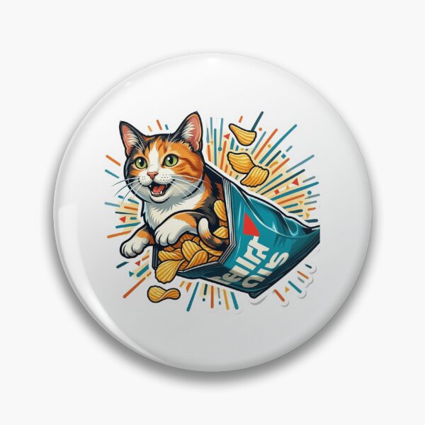Item preview, Funny Cat Chips Snack Lover Sticker | Cute Calico Cat Meme Retro Aesthetic Gift designed and sold by Trendesigne.