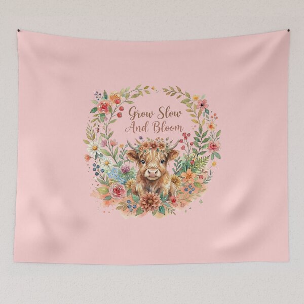 Item preview, Cute Highland Cow Floral Art Print Rustic Farmhouse Decor Gift For Her designed and sold by Im-Ara.