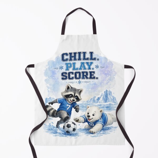 Item preview, Chill Play Score Arctic Soccer Animals Cute Raccoon and Polar Bear Football Watercolor Sports Graphic T-Shirt designed and sold by HOUSE OF TIST.