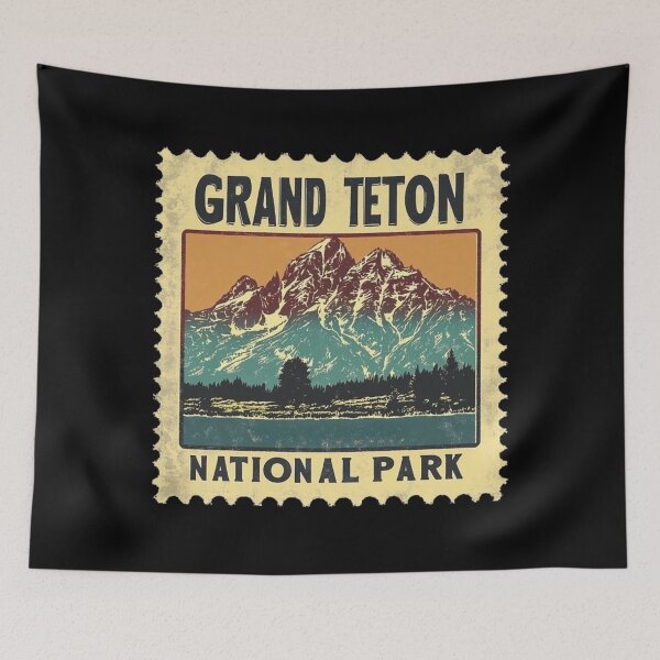 Item preview, Grand Teton Vintage Postage Stamp - Teton Range designed and sold by tiigerdad.
