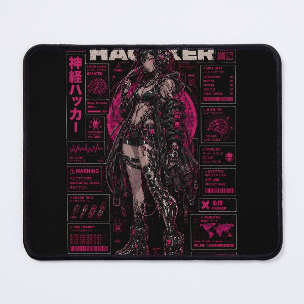 Item preview, Cyberpunk Neural Hacker Girl - Neon Pink Tech Aesthetic Interface Art designed and sold by saamessart.