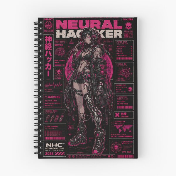 Item preview, Cyberpunk Neural Hacker Girl - Neon Pink Tech Aesthetic Interface Art designed and sold by saamessart.