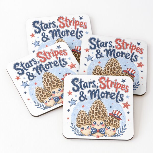 Artikelvorschau, Stars Stripes And Morels Cute Mushroom Forager Graphic entworfen und verkauft von Craft Design Alchemy.