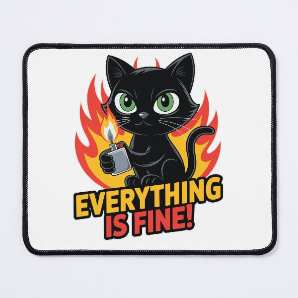 Item preview, Everything Is Fine Sarcastic Cat designed and sold by TrendHub-365.