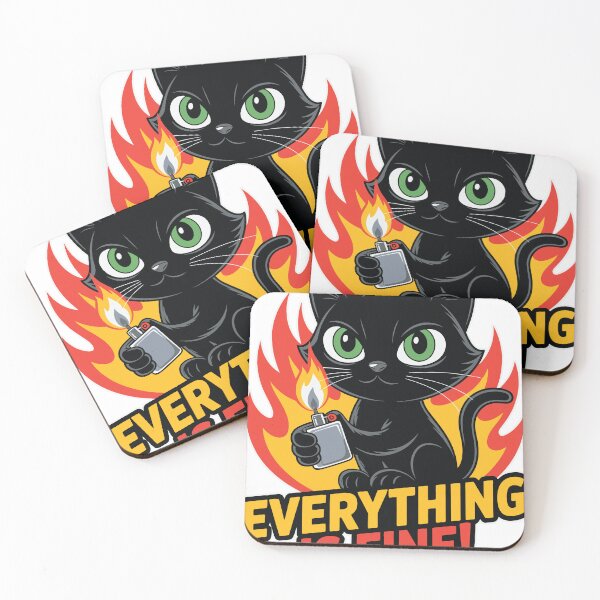 Item preview, Everything Is Fine Sarcastic Cat designed and sold by TrendHub-365.