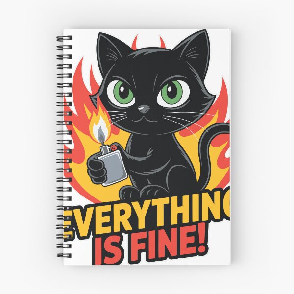 Item preview, Everything Is Fine Sarcastic Cat designed and sold by TrendHub-365.