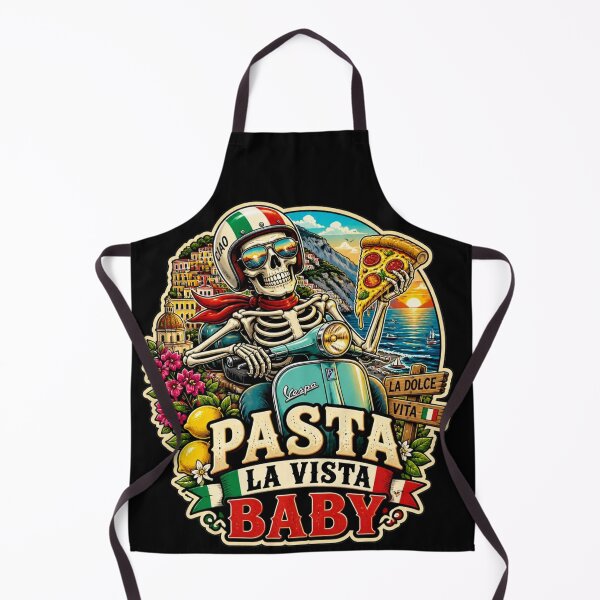 Item preview, Pasta La Vista Baby Skeleton Italy Travel Sticker | Vespa Pizza Skull Vacation Graphic designed and sold by Ecocrushstudio.