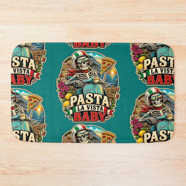 Item preview, Pasta La Vista Baby Skeleton Italy Travel Sticker | Vespa Pizza Skull Vacation Graphic designed and sold by Ecocrushstudio.