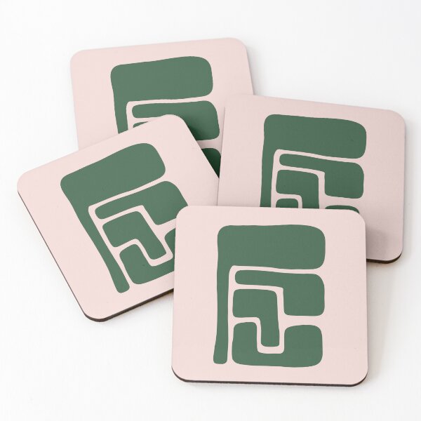 Item preview, Pink Green Abstract Shapes Art designed and sold by soheedesigns.