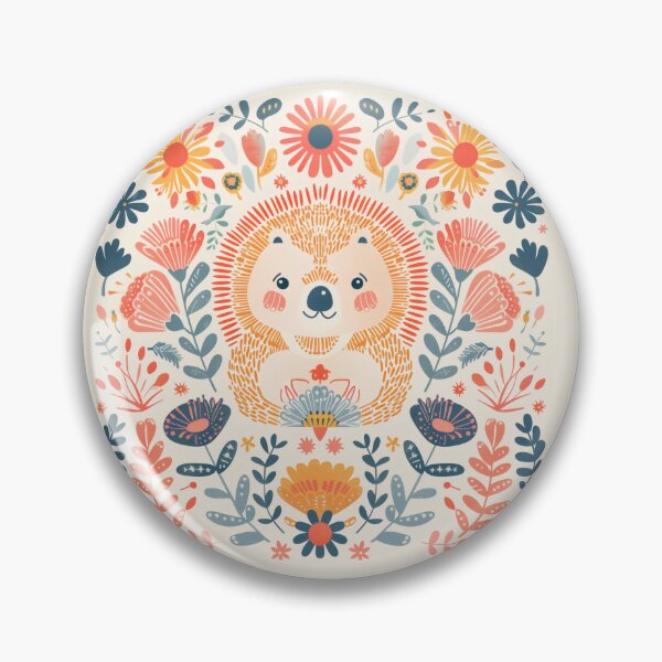 Item preview, Scandinavian Folk Art, Floral Hedgehog  designed and sold by xiao xuans.