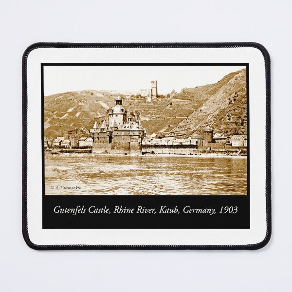 Item preview, Gutenfels Castle on the Rhine, Kaub, Germany, 1903, Vintage Photo designed and sold by AMacGPhilly.