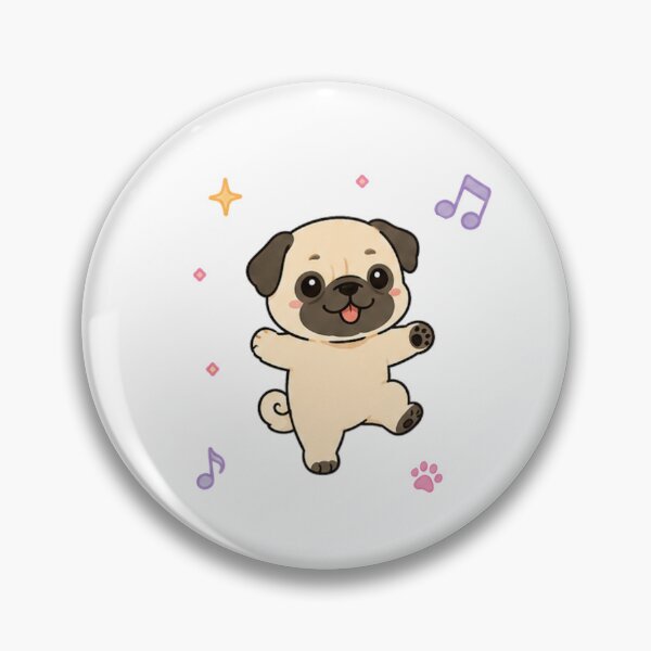 Item preview, Cute Pug Puppy Kawaii Chibi Dancing Dog Art designed and sold by Seculinator.